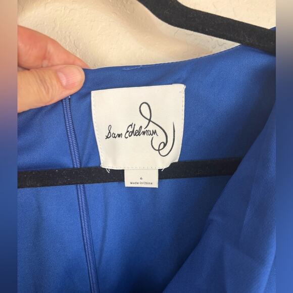 Sam Edelman Sleeveless Royal Blue Cowl Neck Sheath Dress Size 6 - Picture 3 of 6